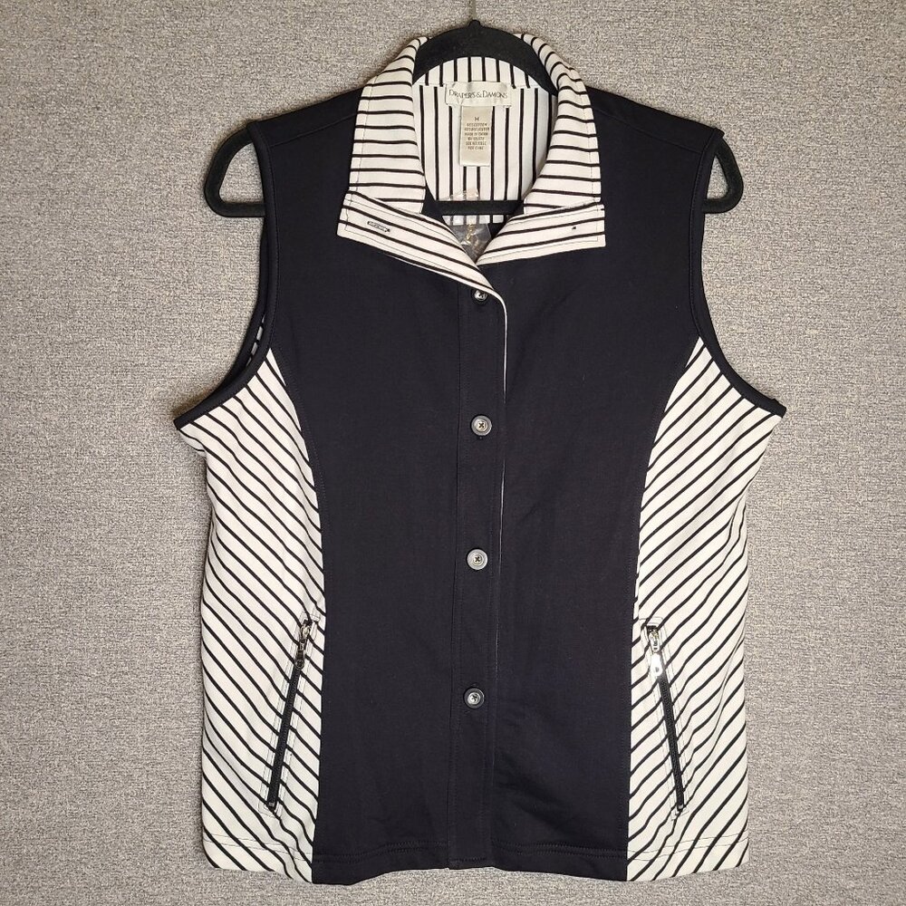 Drapers & Damons Black and White Womens Vest Size M NEW